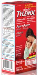 Infants Tylenol Pain Reliever-Fever Reducer Cherry Flavor Oral Suspension, 2 Fluid Ounce -- 36 per case