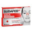 Sudafed PE Non Drowsy Maximum Strength Sinus Congestion Tablets - 18 count per pack -- 72 packs per case