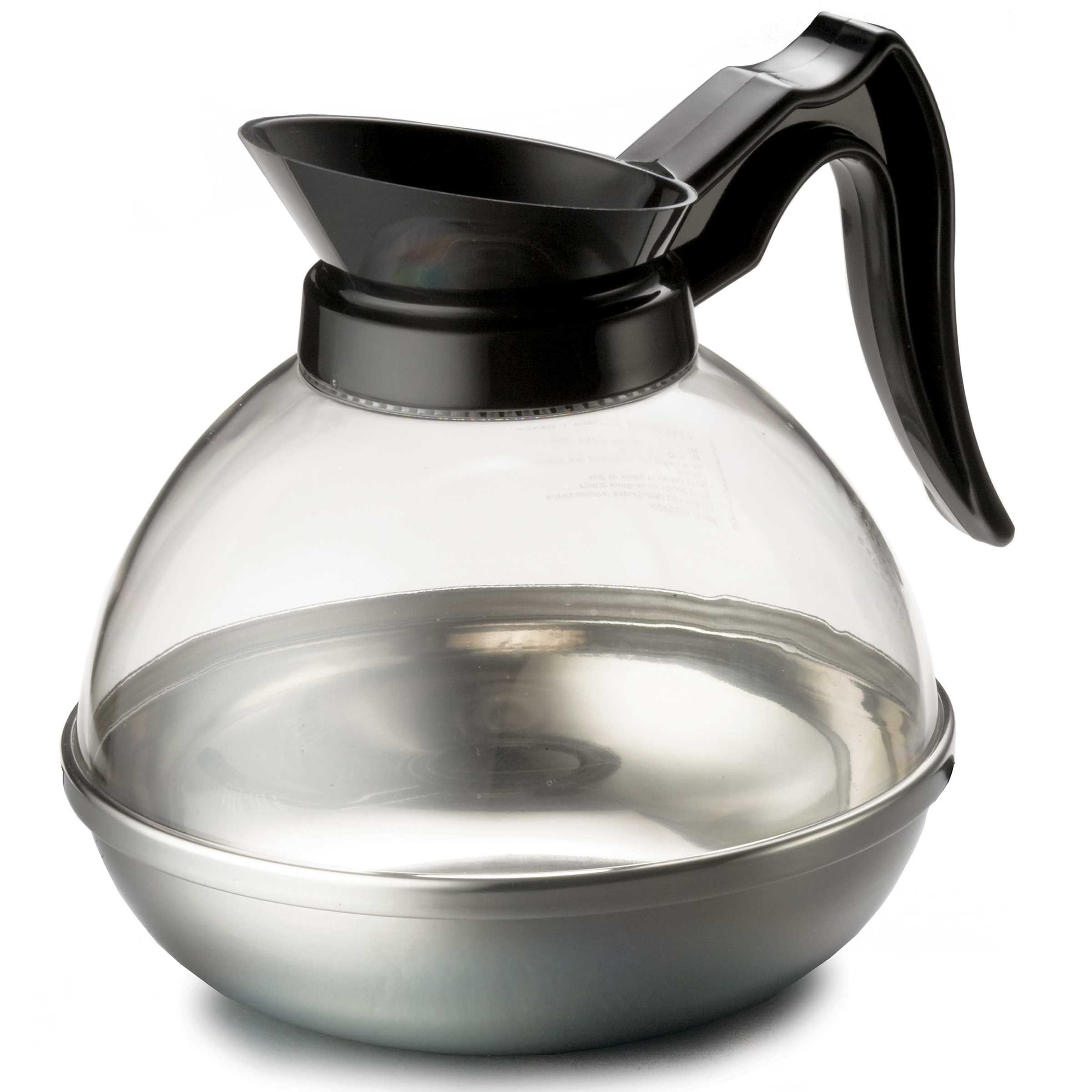 Tablecraft Polycarbonate Clear Coffee Decanter With Black Handle, 64 Ounce Capacity