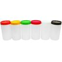 Tablecraft PourMaster High Density Polyethylene Assorted Cap Backup Mix Bottle, 1 Quart Capacity -- 12 per case