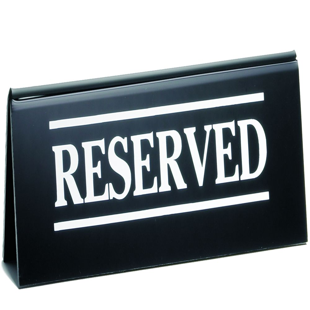 Tablecraft Imprinted Reserve Table Tent Sign, 6 X 1.25 X 2 Inch