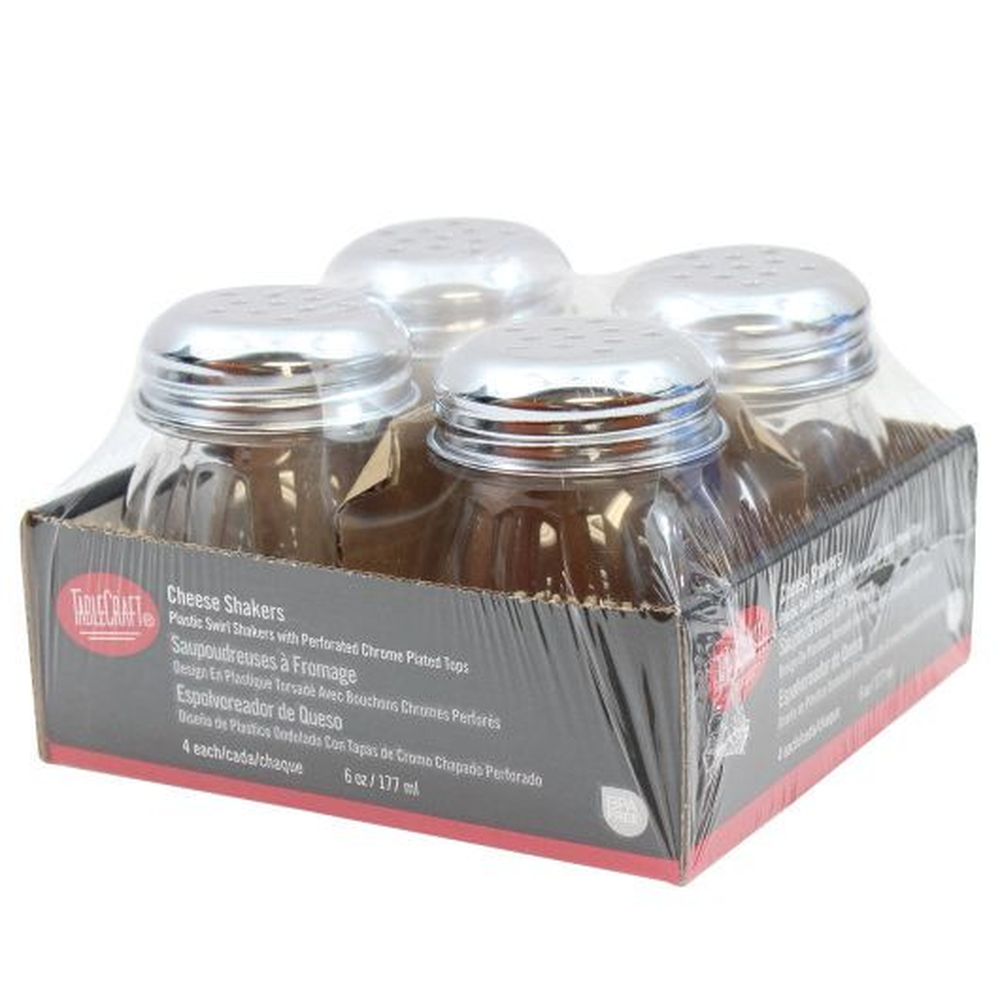 Tablecraft Swirl Bpa Free Tritan Polycarbonate Perforated Cheese Shaker, 6 Ounce, 4 Count -- 8 Per Case