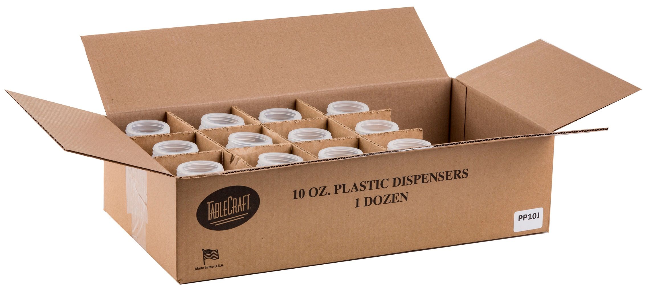 Tablecraft Polypropylene Replacement Syrup Dispenser Jar, 10 Ounce -- 12 Per Case