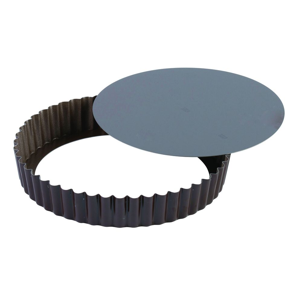 Gobel Non Stick Round Fluted Tart Mold with Removable Bottom, 11 13/16 inch x 1 inch Height