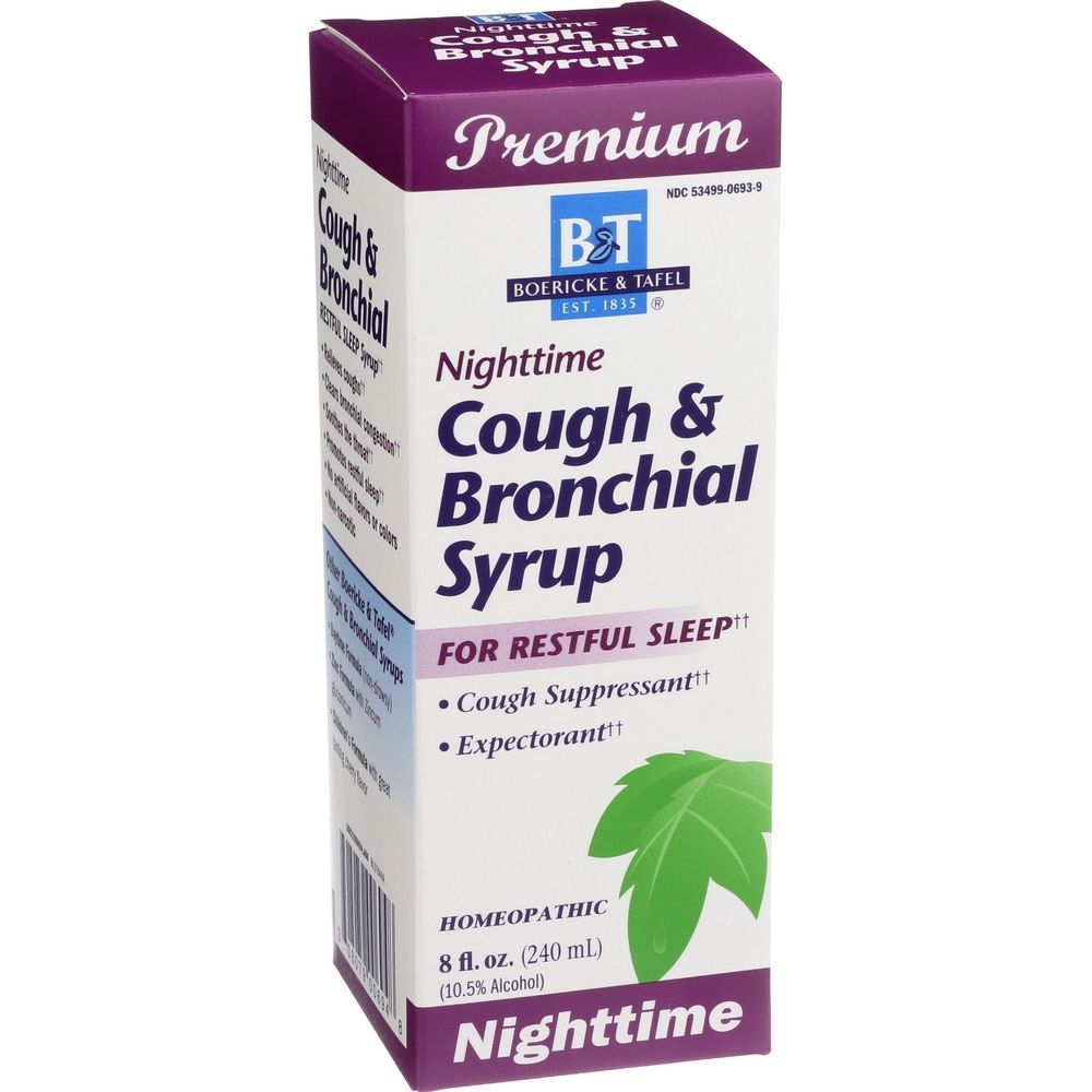 Boericke and Tafel Nighttime Cough and Bronchial Syrup, 8 Ounce -- 3 per case