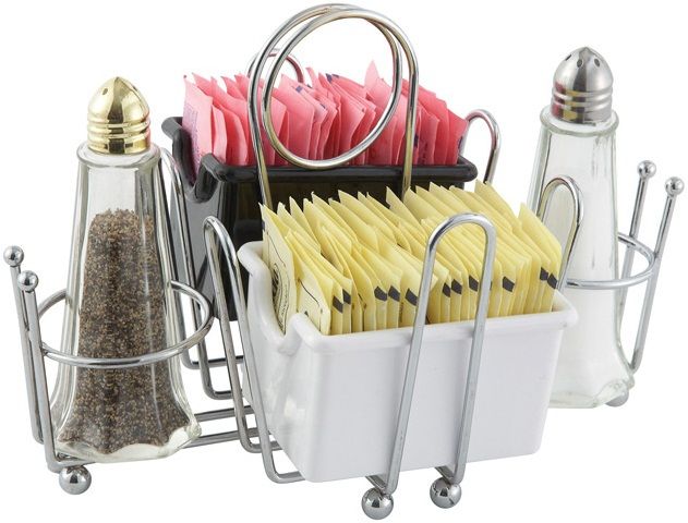 Winco Chrome Plated Cruet Rack For Salt/pepper Shaker And Sugar Packets -- 12 Per Case