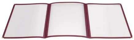 Winco Burgundy Triple Fold Panel Menu Cover -- 25 Per Case