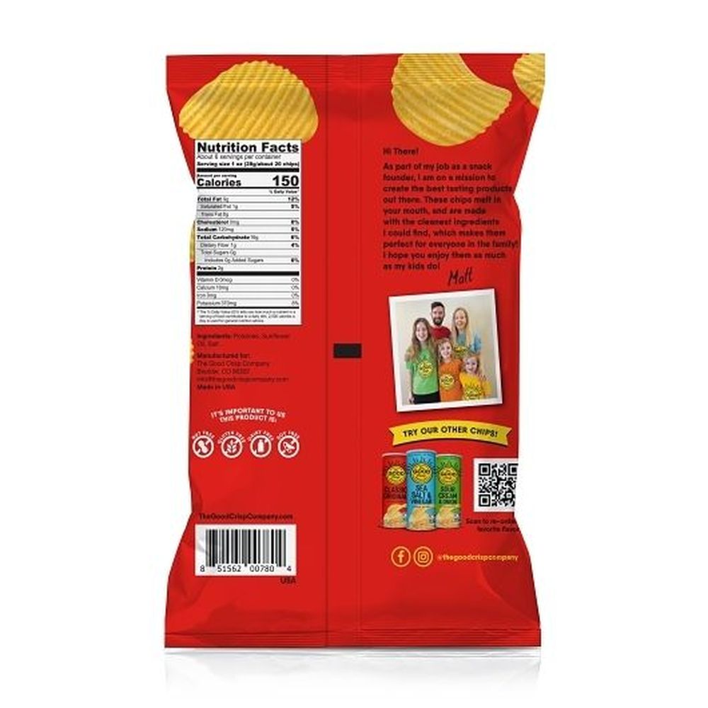 The Good Crisp Original Crinkle Bagged Chips, 5.5 Ounce -- 12 per case
