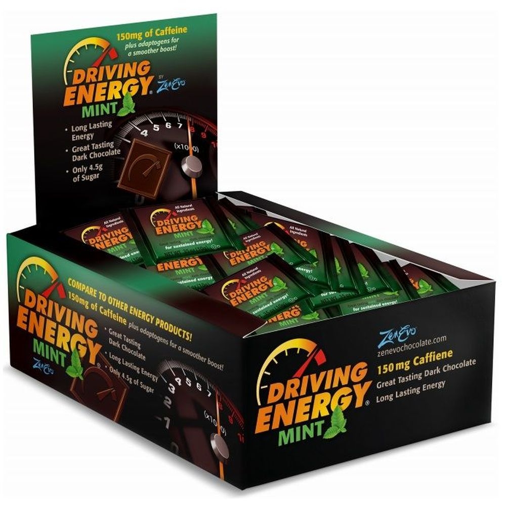 Zenevo Driving Energy Mint Dark Chocolate, 0.35 Ounce -- 500 per case