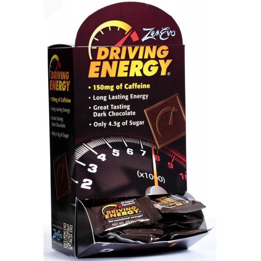 Zenevo Driving Energy Dark Chocolate, 0.35 Ounce -- 500 per case