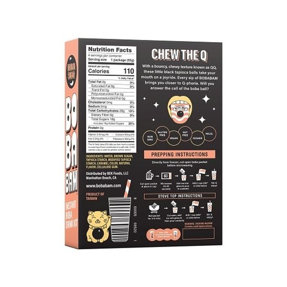 Bobabam Brown Sugar Instant Boba Drink Kit, 9.2 Ounce -- 6 Per Case
