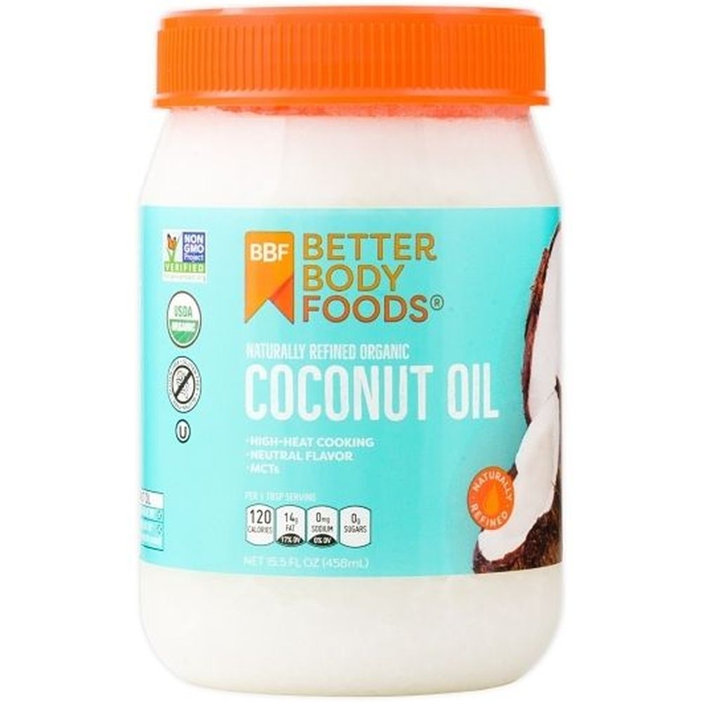 Betterbody Foods Organic Naturally Refined Coconut Oil, 15.5 Fluid Ounce -- 6 per case