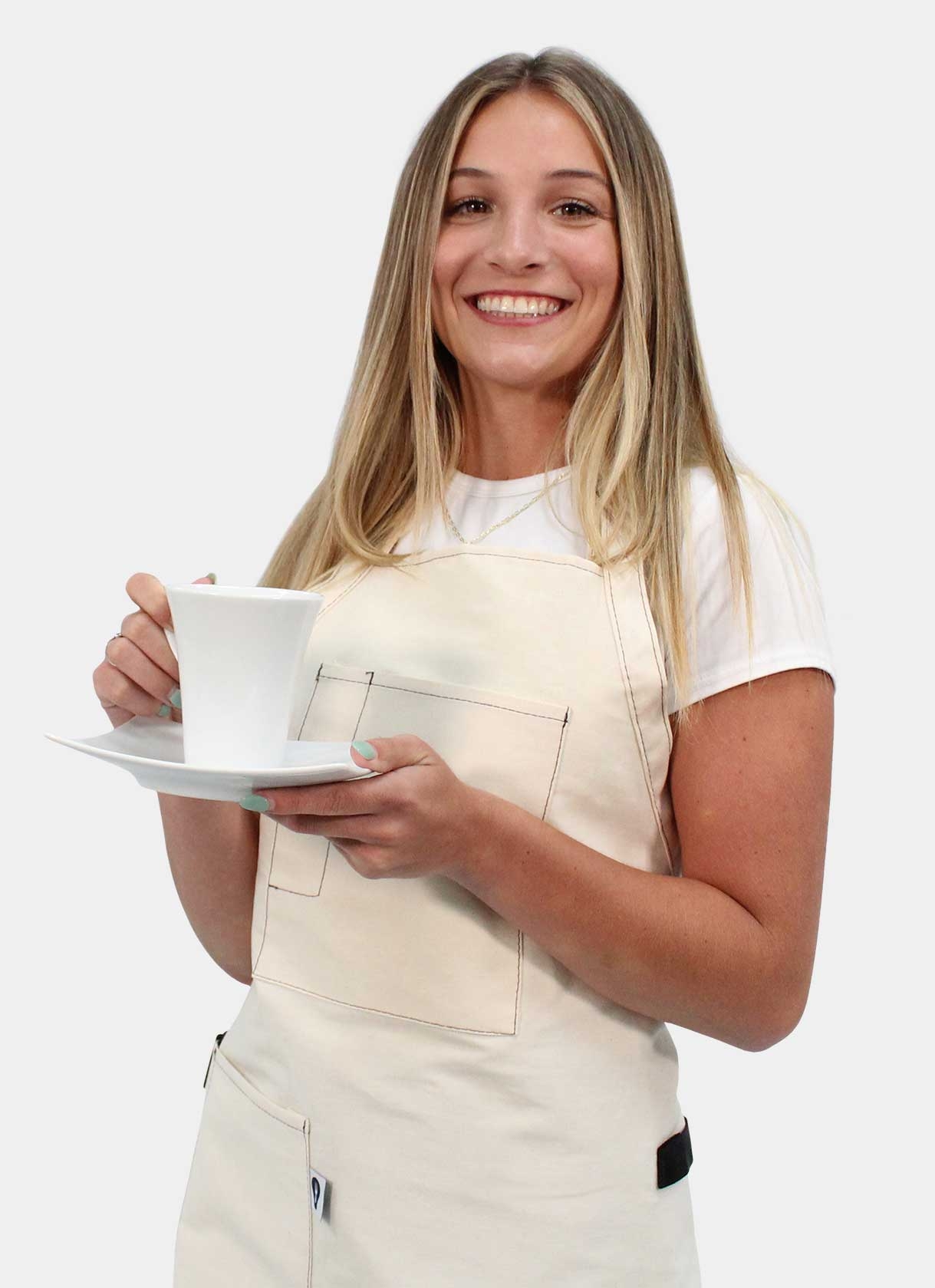 Intedge Beige Artisan Canvas 2-Pocket Bib Apron with Utility Strap