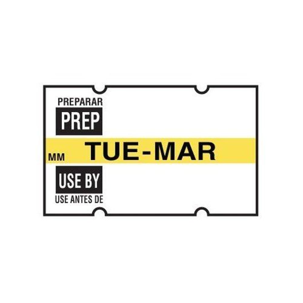 Daymark Day Of Week Preparation Use By Tuesday Label, 1000 count