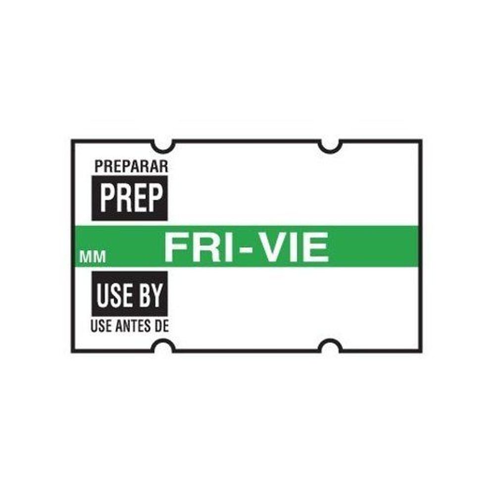 Daymark Day Of Week Preparation Use By Friday Label, 1000 count