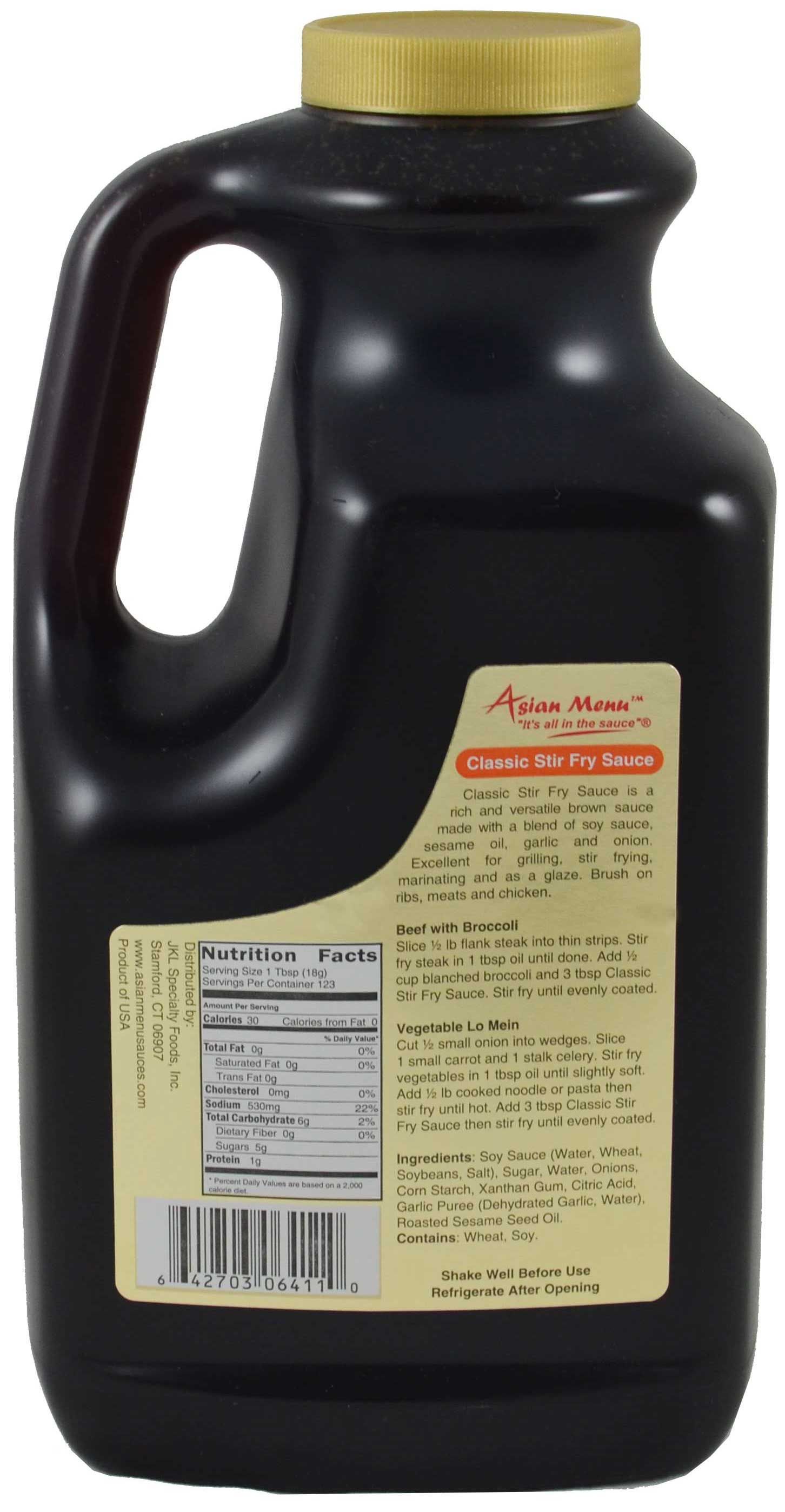 Asian Menu All Natural Classic Stir Fry Sauce, 0.5 Gallon -- 4 Per Case