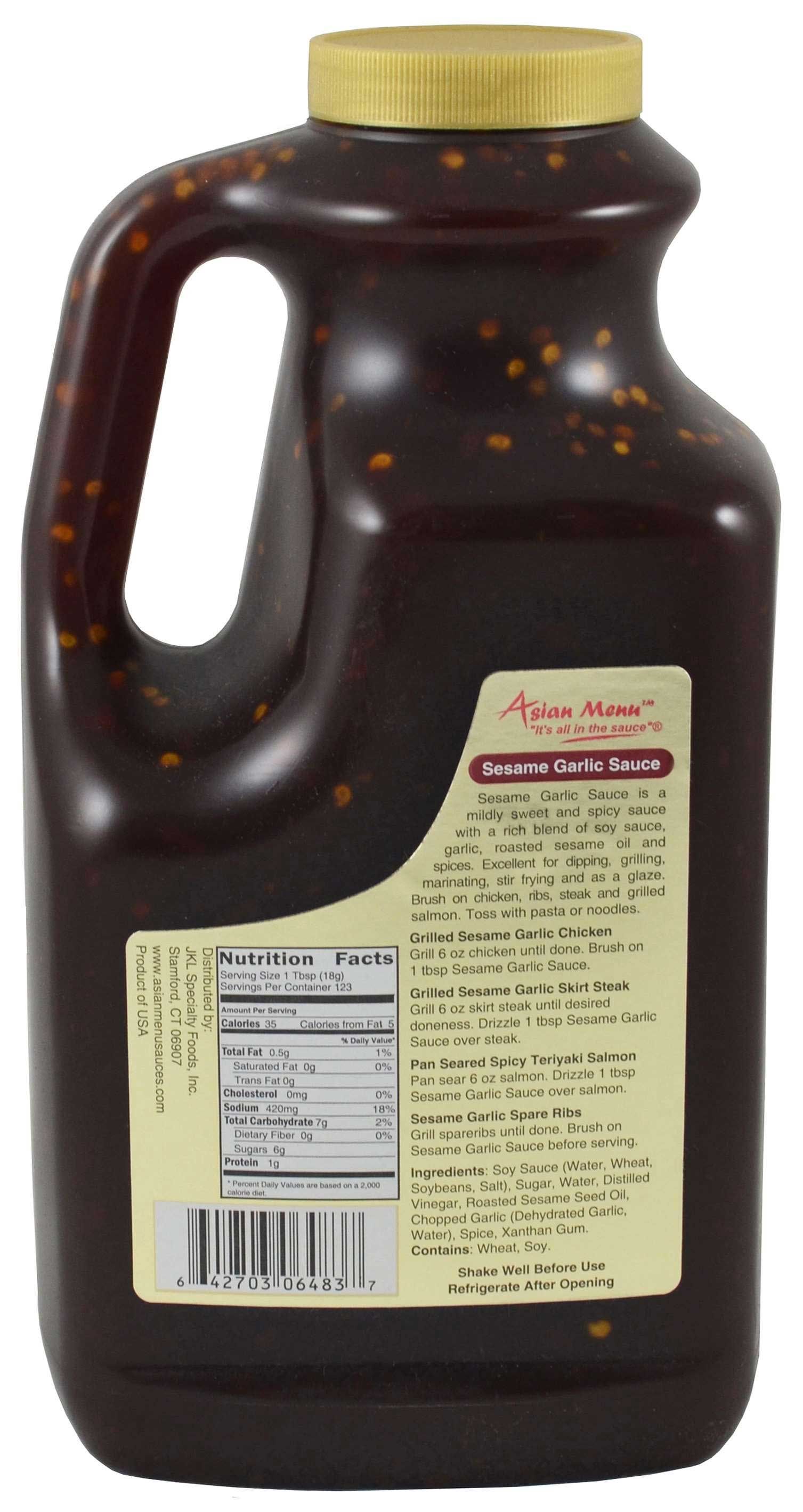 Asian Menu All Natural Sesame Garlic Sauce, 0.5 Gallon -- 4 Per Case