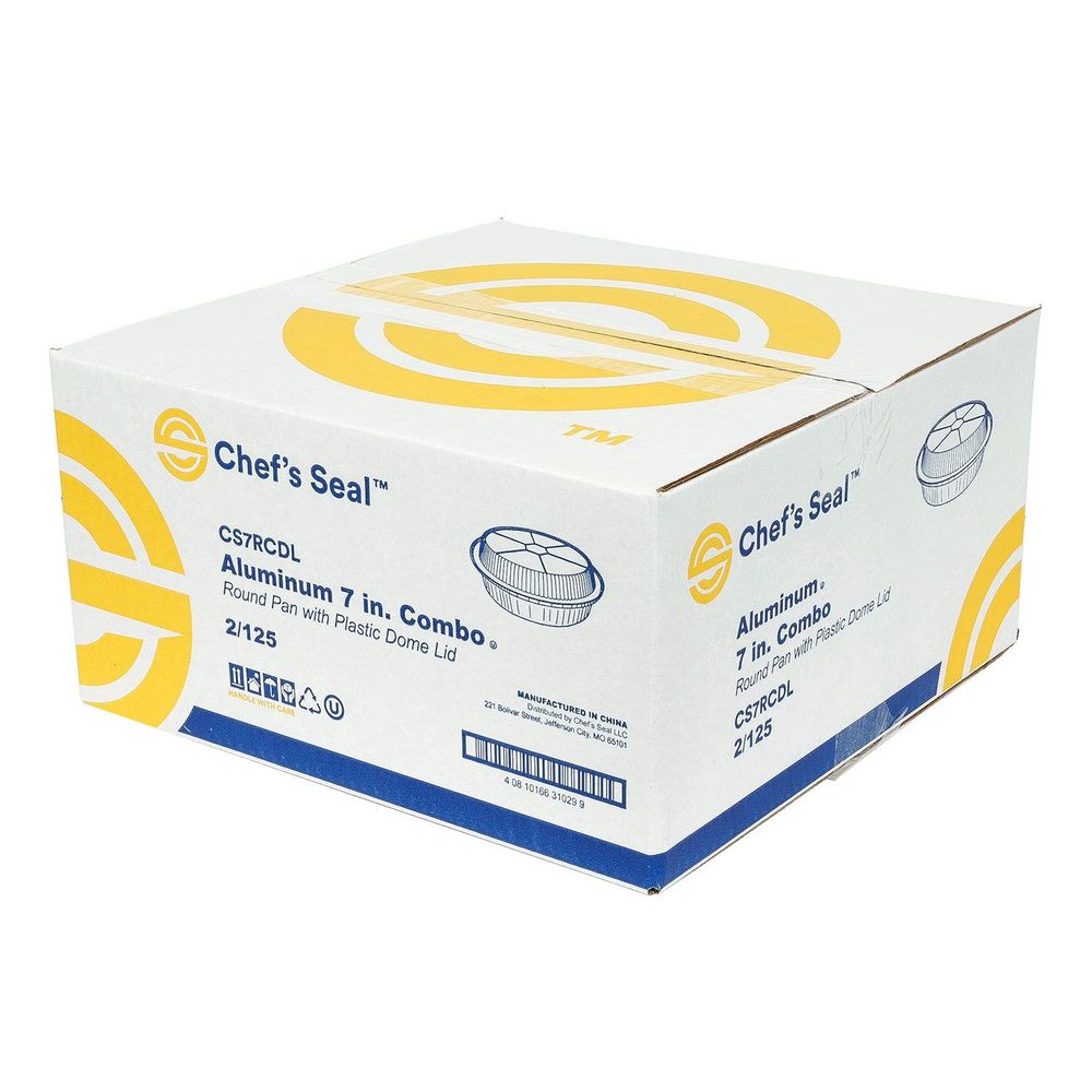 Chef's Seal Aluminum Round Pan with Clear Dome Lid, 7 inch -- 250 per case