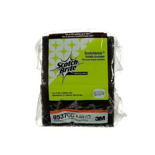 Scotch Brite Scotchbrick Griddle Scrubber, 4 x 6 x 3 inch - 4 count per pack -- 3 packs per case