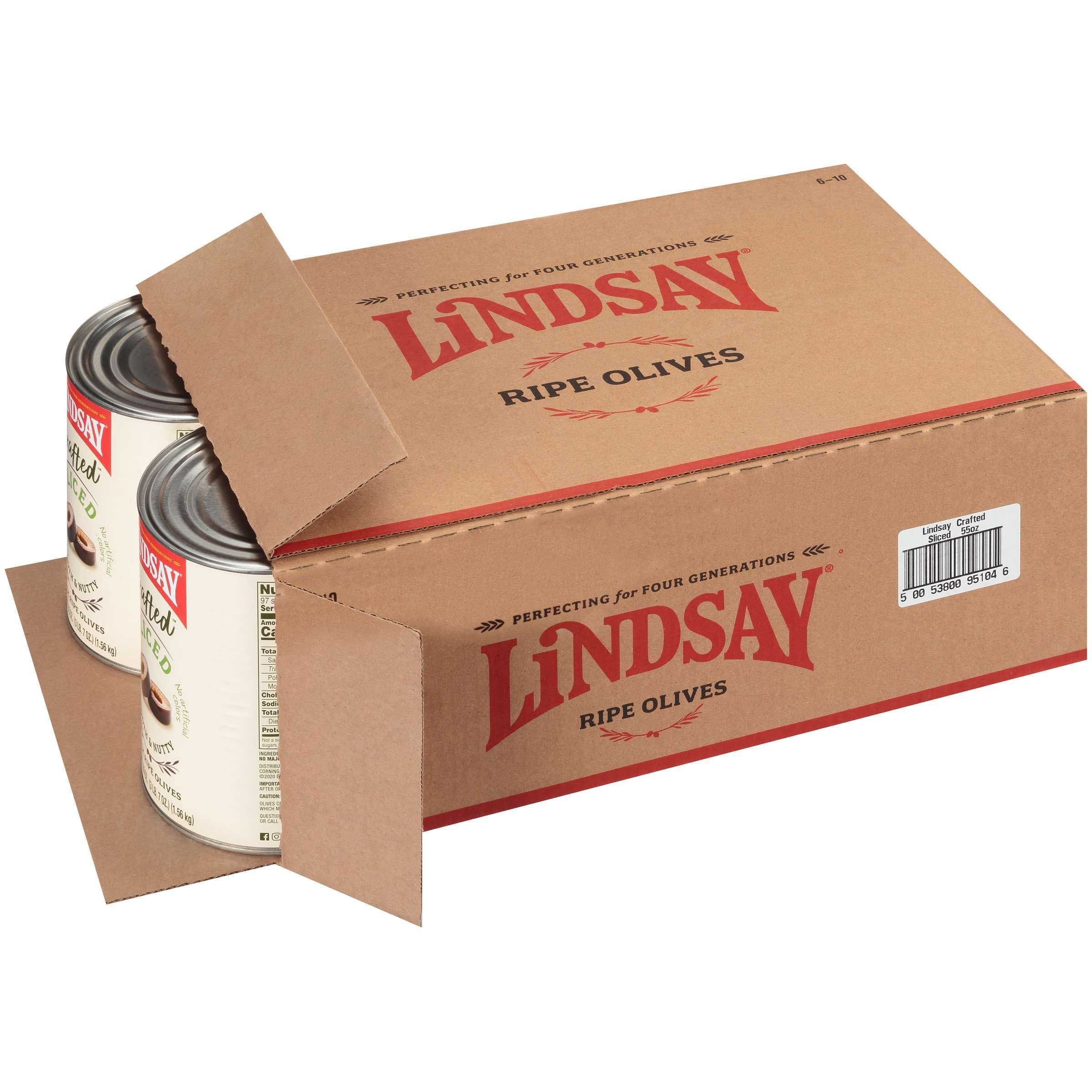 Lindsay Crafted Sliced Black Ripe Olives, 55 Ounce -- 6 Per Case