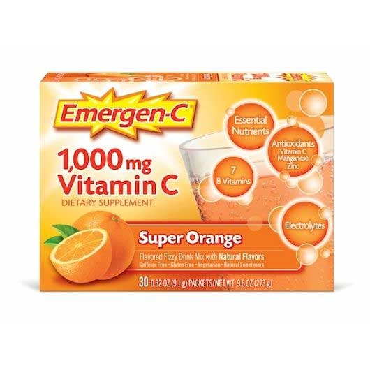 Emergen-C Super Orange Daily Immune Support Dietary Supplement - 30 count per pack -- 12 packs per case