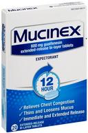 Reckitt Benckiser Mucinex Expectorant Tablet, 20 per unit -- 24 per case