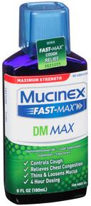 Mucinex Fast Max DM Max Maximum Strength Cough and Chest Congestion Liquid, 6 Fluid Ounce -- 6 per case
