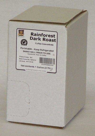 Javo Beverage Rainforest Dark Roast Concentrate - Bag in Box, 1 Gallon
