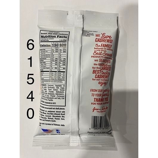 Giants Sweet Thai Chili Cashews, 4 Ounce -- 8 per case