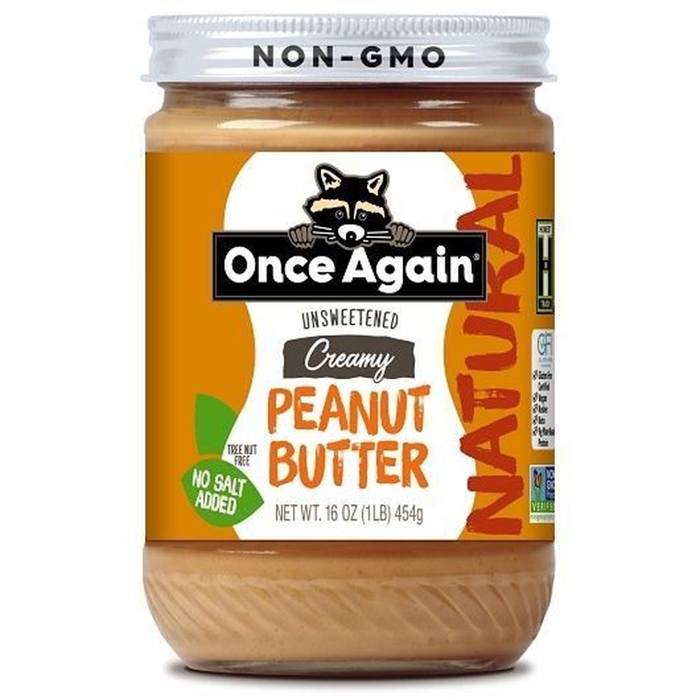 Once Again Nut Butter Natural Smooth and No Salt Peanut Butter, 16 Ounce -- 6 per case