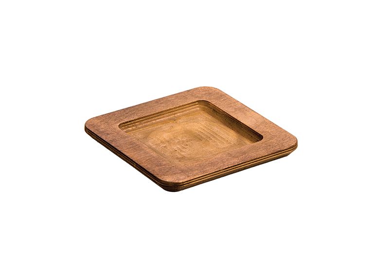 Lodge Walnut Stain Square Wood Underliner, 7.5 Inch -- 6 Per Case