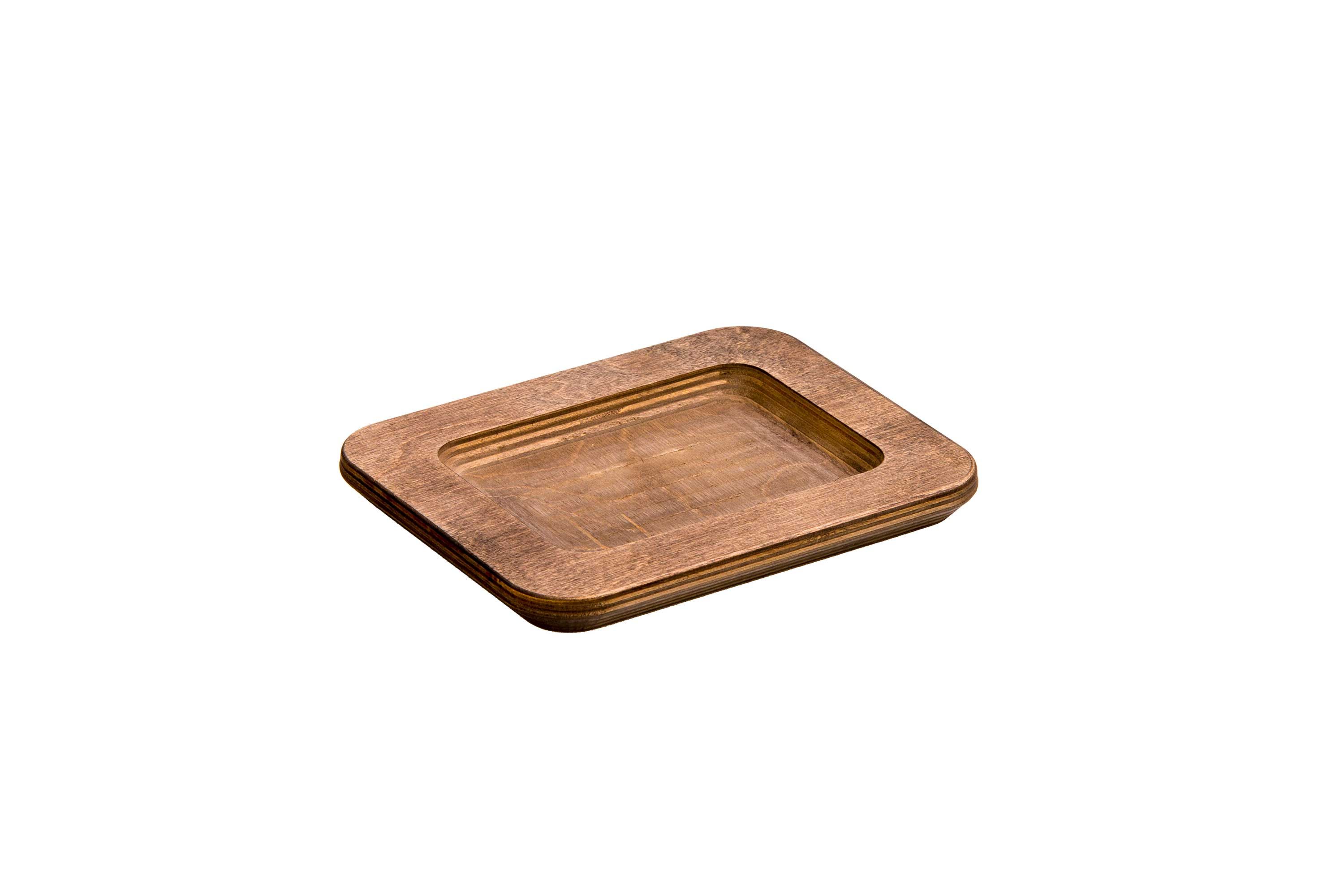 Lodge Walnut Stain Rectangle Wood Underliner -- 6 Per Case