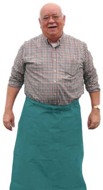 Intedge Teal Poly/Cotton Bistro Apron with 2 Pockets, 38 inch Long x 34 inch Wide