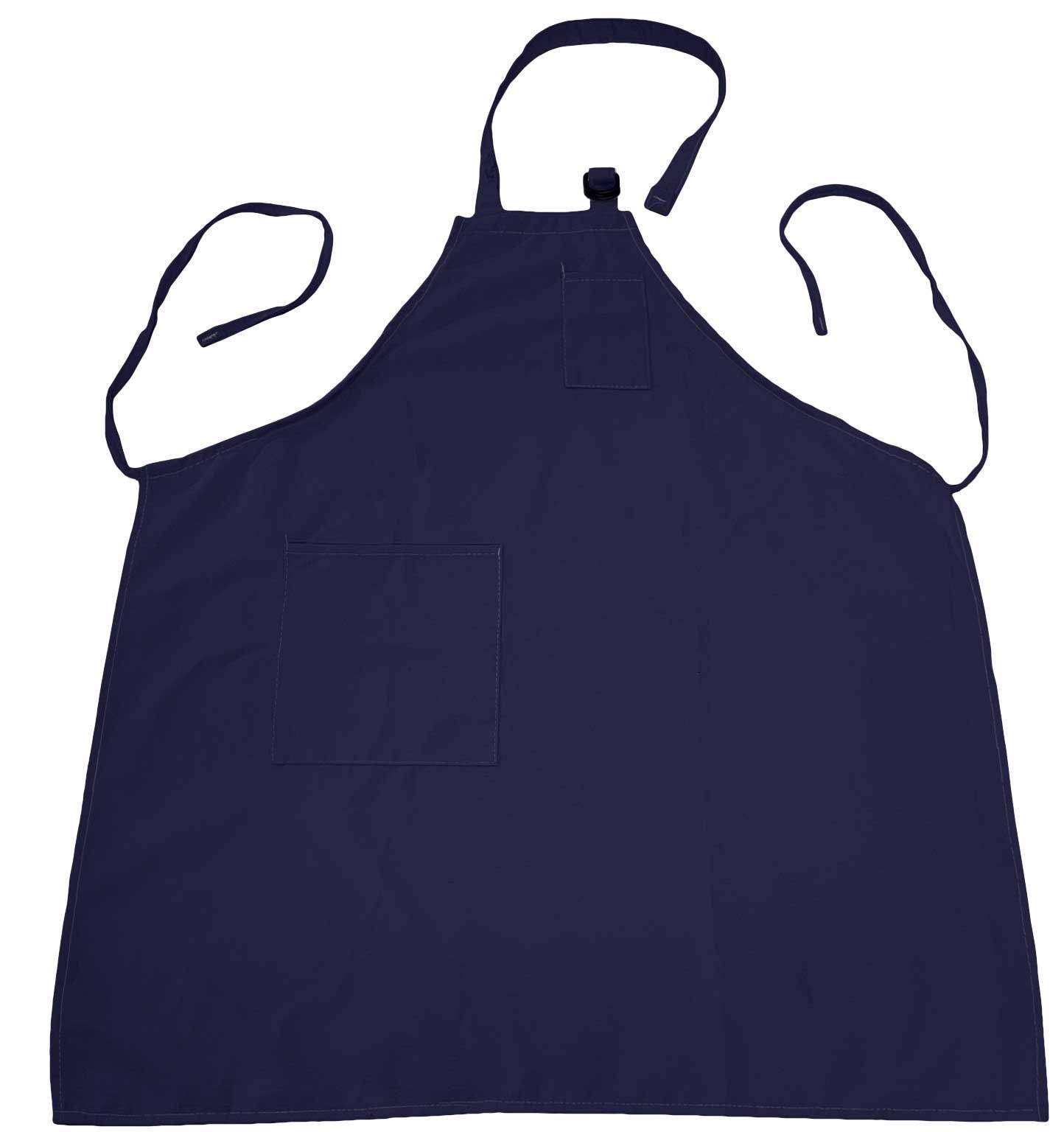 Intedge Navy Poly/cotton Adjustable D Ring Apron With 2 Pockets