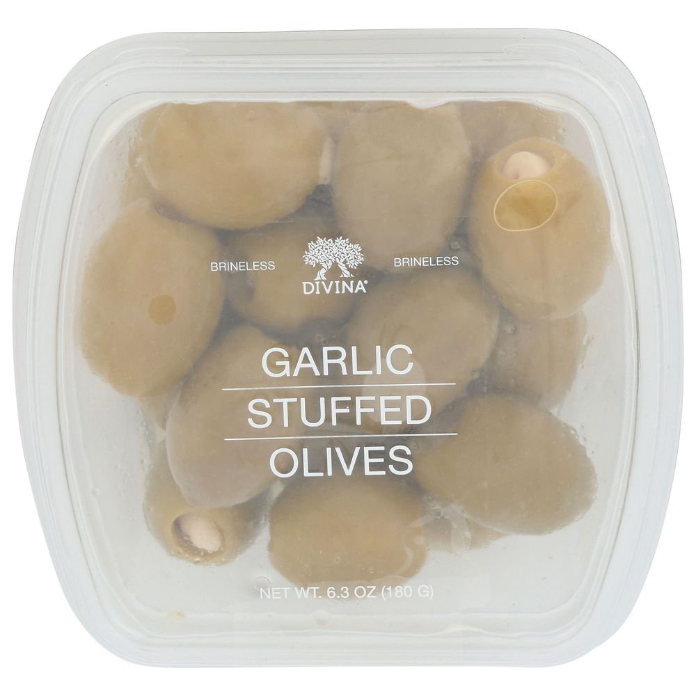 Divina Garlic Stuffed Olives, 6.3 Ounce -- 6 per case