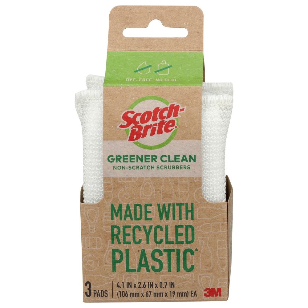 Scotch-Brite Greener Clean Non Scratch Scrubber, 3 count -- 6 per case