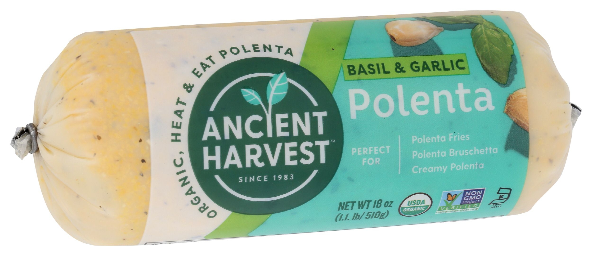 Ancient Harvest Organic Basil and Garlic Polenta, 18 Ounce -- 12 per case