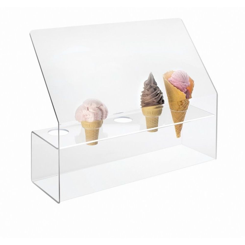 Cal-Mil Acrylic Cone Holder with Slanted Guard, 19 x 6 x 16 inch