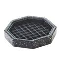 Cal-Mil Octagon Black Ice Stone Drip Tray, 6 x 6 x 1 inch