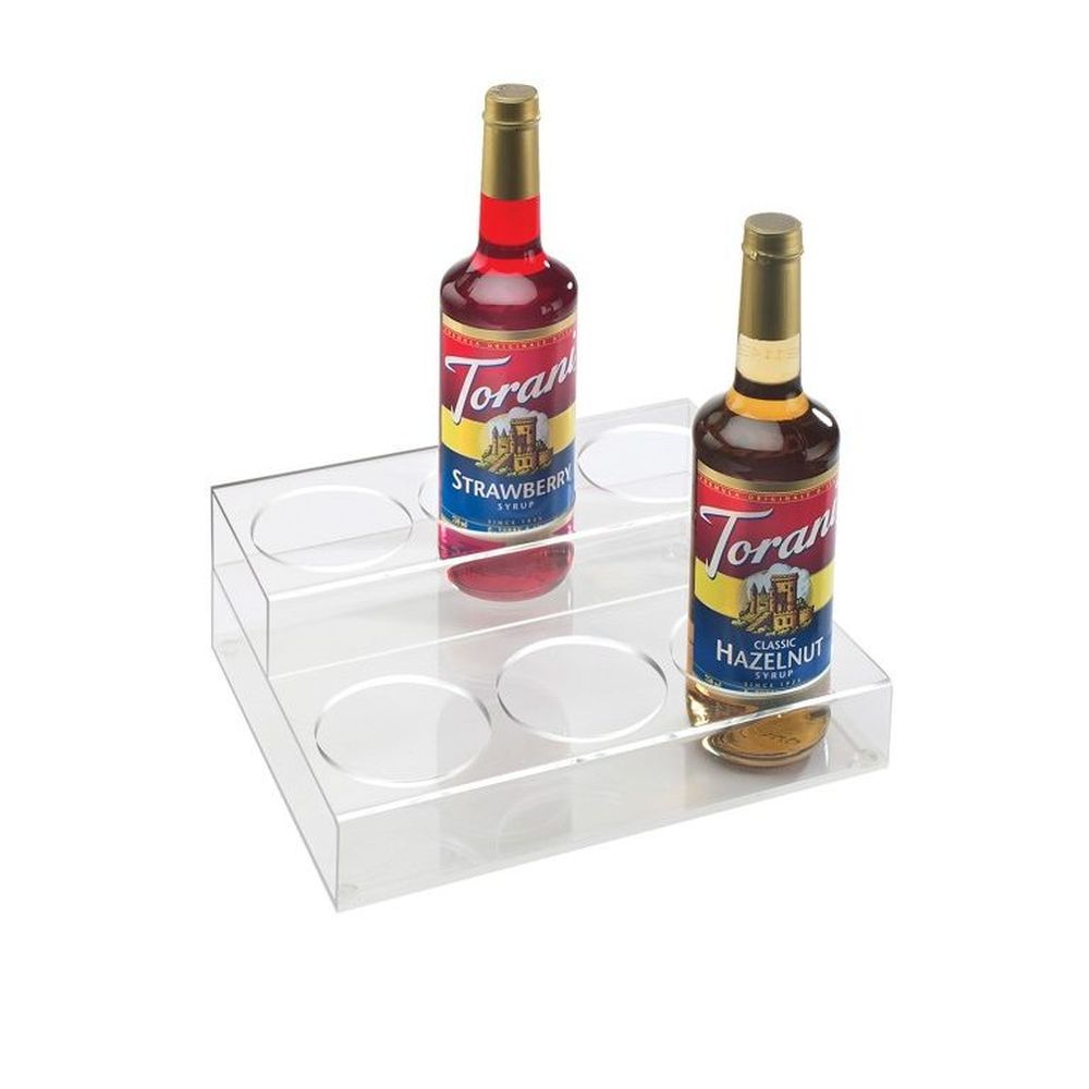 Cal-mil Clear Acrylic 2 Tier Six Bottle Organizer, 12.13 X 9.88 X 4.38 Inch