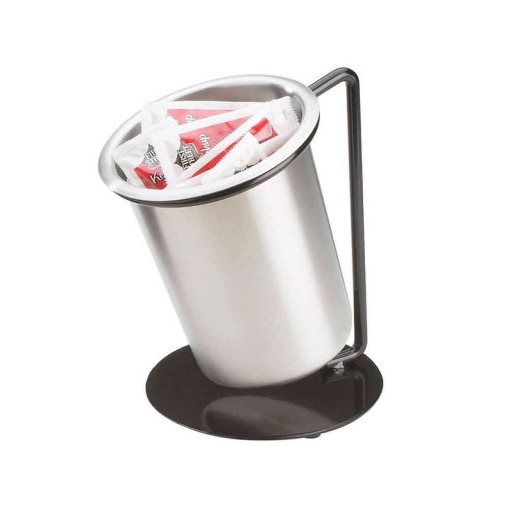 Cal-Mil Iron Black Frame Single Ring Display with Solid Stainless Steel Cylinder, 6 x 6 x 6 inch