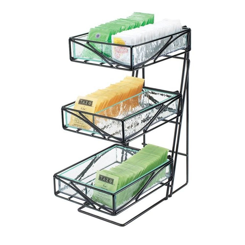 Cal-mil Glacier Tea Center Display With Faux Glass Bin, 7.5 X 14.5 X 18 Inch