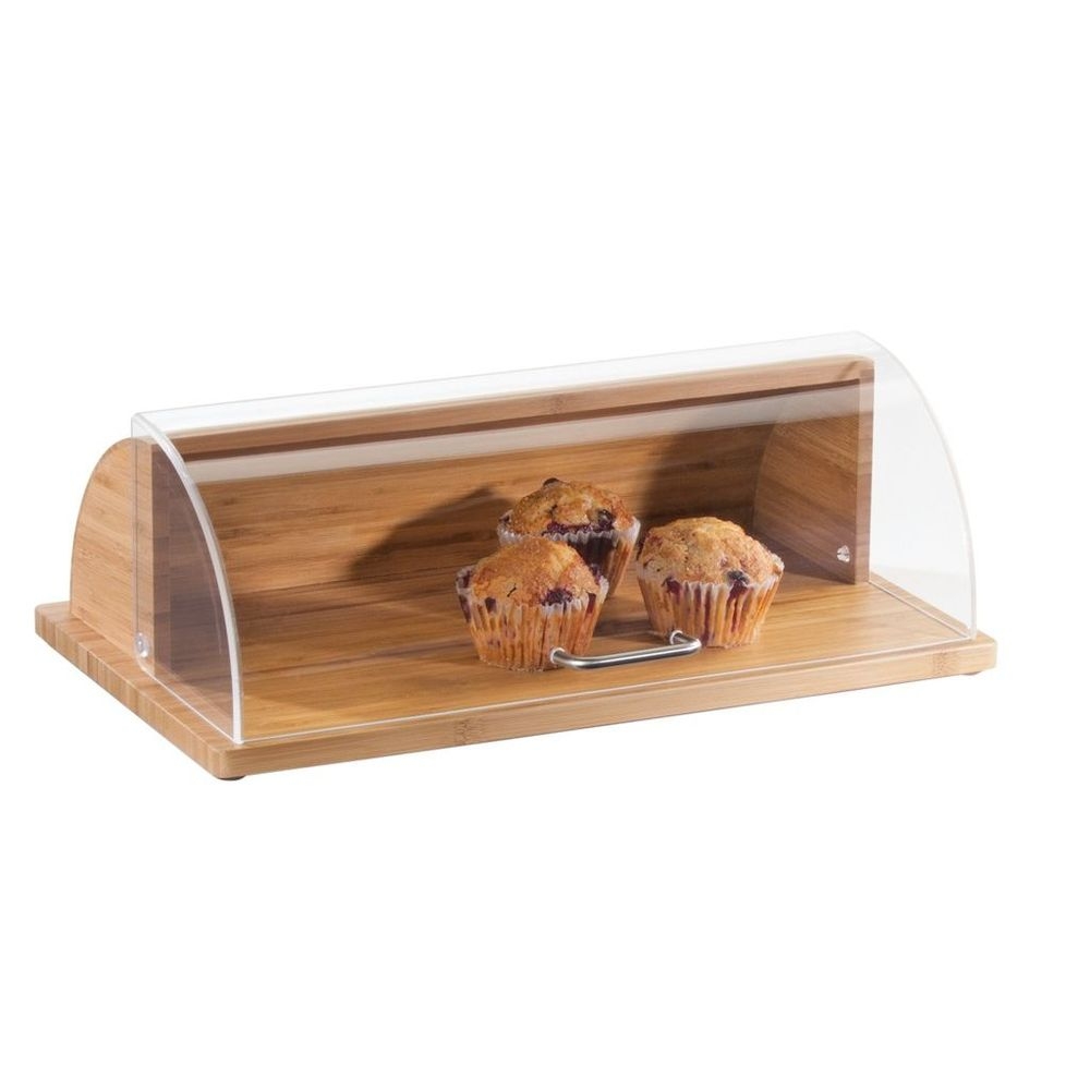 Cal-Mil Bamboo Display Case with Acrylic Roll Top Cover, 20 x 11.5 x 6.5 inch