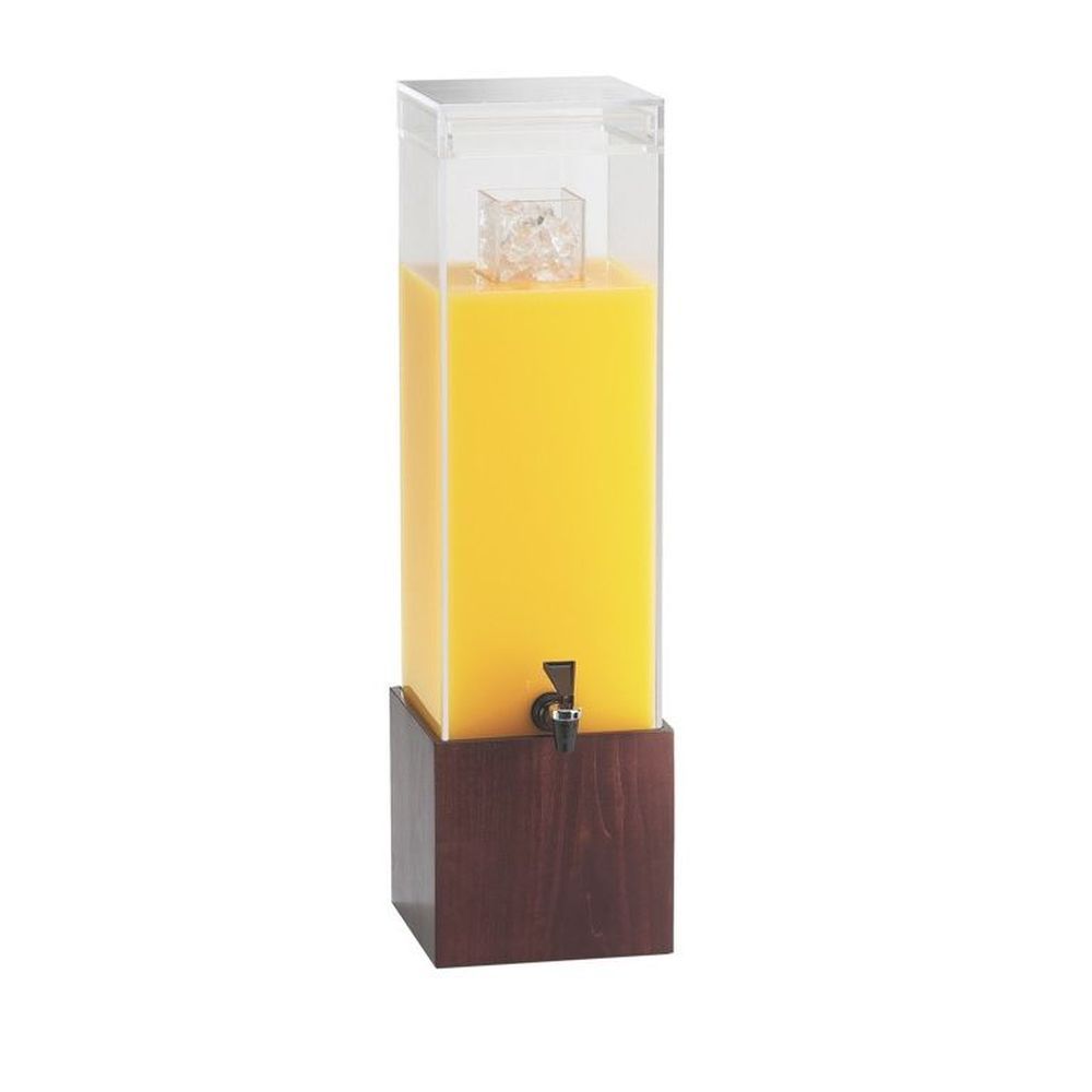 Cal-mil Westport Wood 3 Gallon Acrylic Beverage Dispenser With Ice Chamber, 8.25 X 9.75 X 26.75 Inch