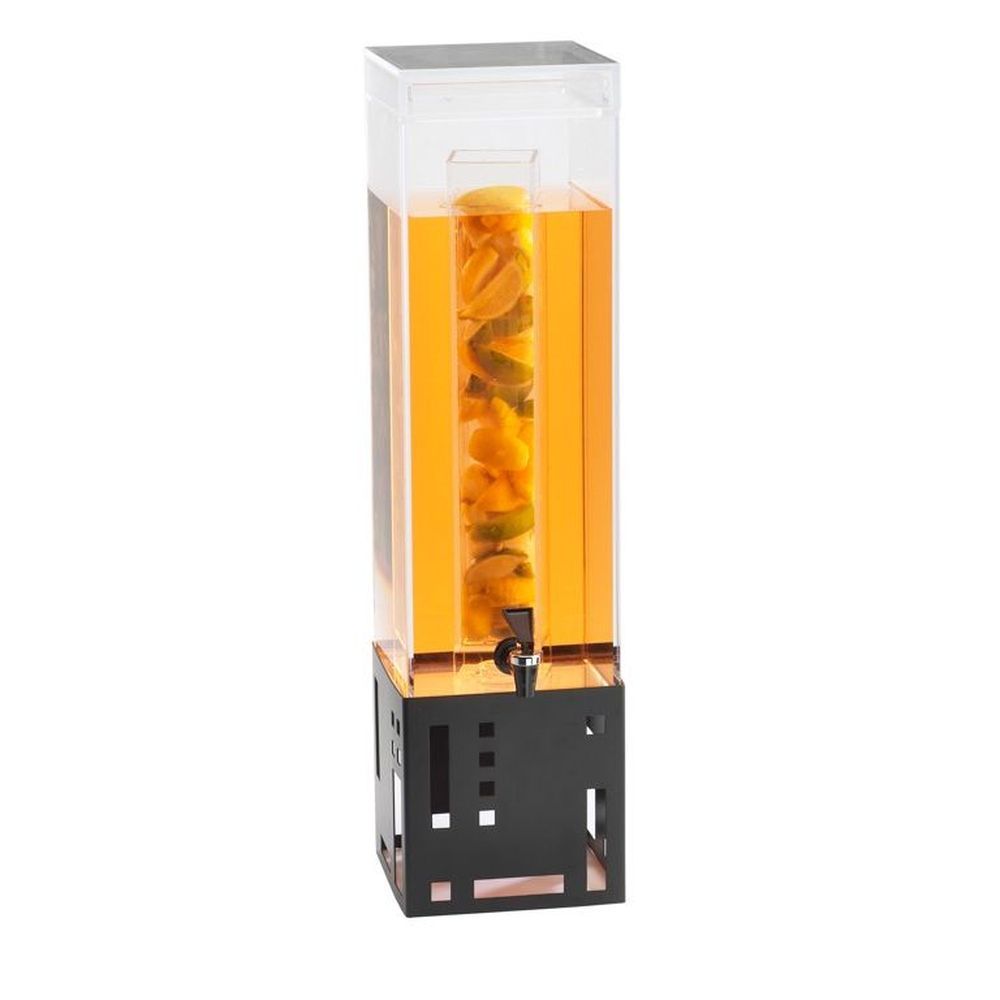 Cal-mil Black Base Squared Acrylic Beverage Dispenser With Infusion Chamber, 7.375 X 9.375 X 25.75 Inch