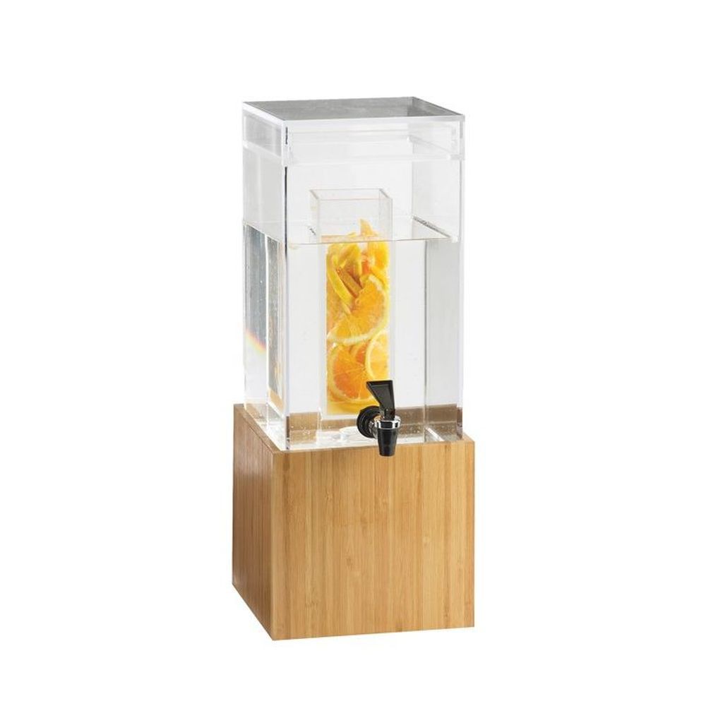 Cal-mil Bamboo 1.5 Gallon Beverage Dispenser With Infusion Chamber, 8.125 X 9.75 X 17.75 Inch