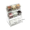 Cal-Mil Silver Iron 9 Glass Jar Display, 13 x 9.5 x 17.5 inch