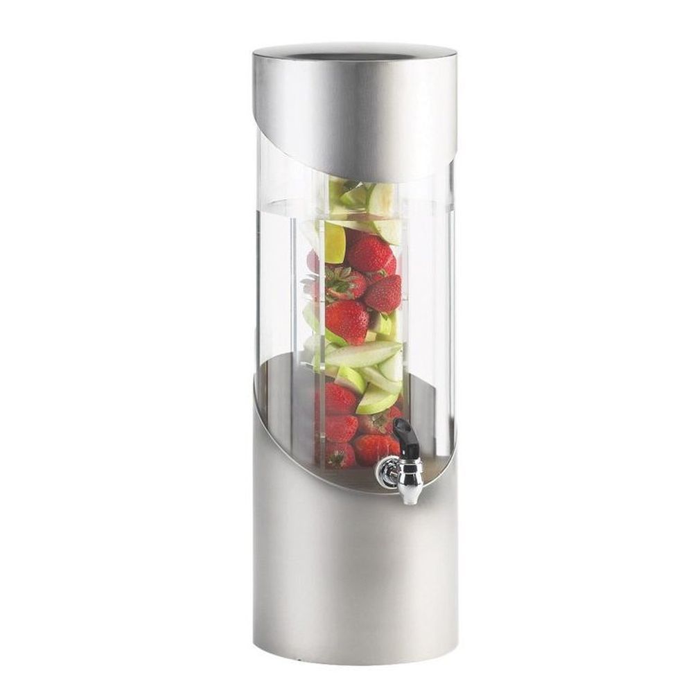 Cal-mil 3 Gallon Round Stainless Steel Beverage Dispenser With Infusion Chamber, 8.125 X 10.5 X 23.5 Inch