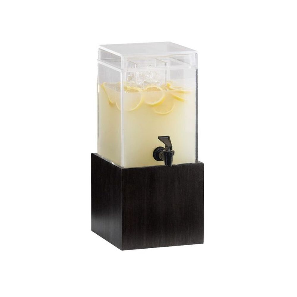 Cal-mil Midnight Bamboo 1.5 Gallon Acrylic Beverage Dispenser With Ice Chamber, 8.25 X 9.75 X 17.75 Inch