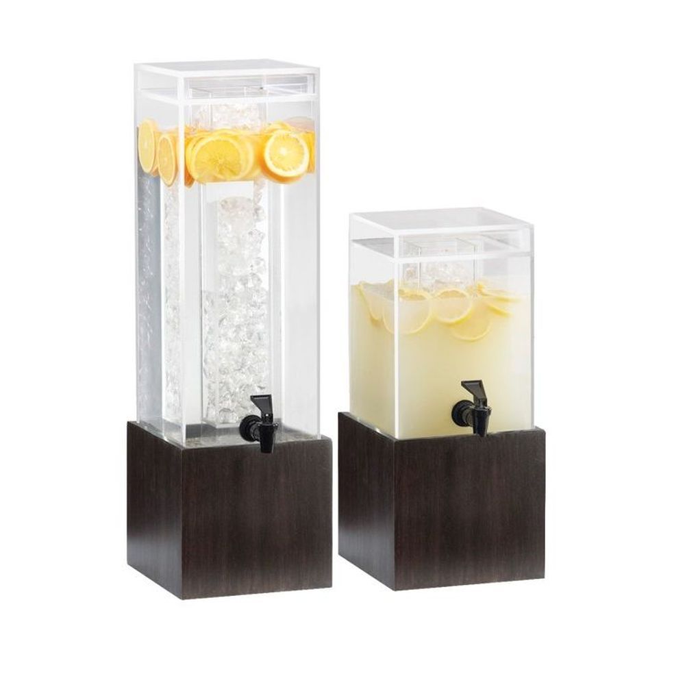 Cal-mil Midnight Bamboo 3 Gallon Acrylic Beverage Dispenser With Ice Chamber, 8.25 X 9.75 X 26.75 Inch